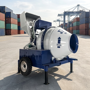 Bétonnière mobile diesel pour le pavage routier JZC350, type à trémie élévatrice, avec attelage <span class=keywords><strong>de</strong></span> remorque - Product Image 3