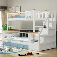 लक्जरी लकड़ी के बच्चों के बेडरूम डबल मचान बिस्तर लड़कों चारपाई बिस्तर बच्चों CEKB004
