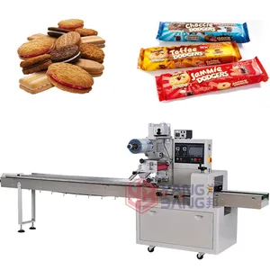Máquina de embalaje de flujo de galleta horizontal, fabricantes de máquinas de embalaje, máquina de embalaje para pan de chocolate y queso