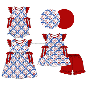 Précommande MOQ 5 : Ensemble fille 4ème juillet – Chapeau, bottes, nœuds, étoiles – Vêtements en coton biologique doux – Nouvelle collection mode – Vente en gros – Direct usine - Product Image 4