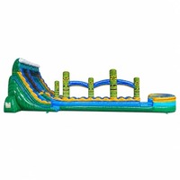 Toboggan aquatique gonflable double piste Tiki Wave de 24 pieds en PVC pour usage commercial FAN BOUNCE