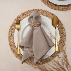Serviettes de table brodées de feuilles, style naturel, décoration de table pour banquet, hôtel, fête à domicile - Product Image 3