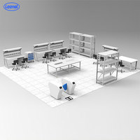 Banco de Trabajo Industrial Moderno LEENOL con Carro de Herramientas, Banco de Trabajo de Aluminio ESD para Uso Electrónico en Almacenes Modernos
