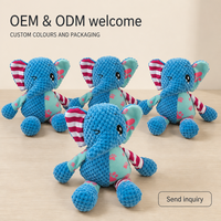 Jouet à mâcher pour animaux de compagnie en peluche crochetée écologique en forme d'éléphant de dessin animé pour usage intérieur