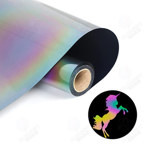 Vinilo Adhesivo Reflectante Elástico con Transferencia de Calor Arcoíris para Camisetas, Venta al Por Mayor - Product Image 1