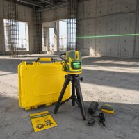 Niveau laser industriel autonivelant vert à 5 points, puissant, à double alimentation électrique, pour le bricolage