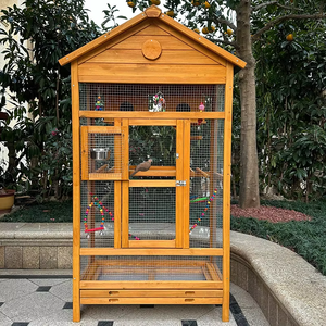 Voliera Grande di Lusso in Legno Resistente alle Intemperie per Pappagalli, Fringuelli, Canarini con Vassoio Estraibile, Durevole e Certificata FSC - Product Image 1