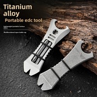 PioneerEDC Outil EDC multifonction en alliage de titane Ouvre-bouteille portable pour le camping et la randonnée en plein air avec levier Mini tournevis