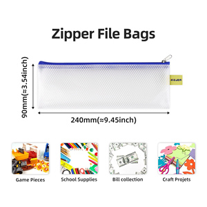Bolsa de almacenamiento con cremallera pequeña, bolsa portátil de viaje para mujer, bolsa de cremallera para cosméticos, estuche de lápices de malla de plástico, viaje escolar - Product Image 3