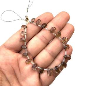 Haute qualité naturel Quartz fumé pierres précieuses poire forme Briolette perles pour bracelet à bricoler soi-même collier marron fabrication de bijoux - Product Image 4