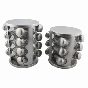 Kệ Đựng Gia Vị Bằng Thủy Tinh E006, Kệ Để Đồ Gia Vị, 4 Tầng Vuông, Có Thể Xoay Được - Product Image 2