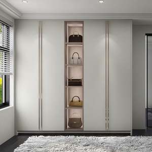 SANTOPOVA Minimalist Hinged Door <b>Wardrobe</b> with Flat Panel Design for Bedroom Projects - Product Image 3
