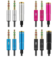 3.5 Adaptor Audio Dua Saluran Satu Kabel untuk Kabel Audio Headset Komputer Desktop - Adaptor Audio-Mikrofon Dua-dalam-Satu