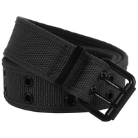 Ceinture tactique résistante à l'usure, légère, en toile, pour l'extérieur, couleur unie, décontractée, avec double œillet