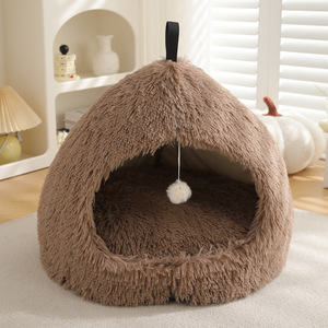 Lit moelleux pour chien et chat avec jouets à balles lit de couchage pour chien et chat multicolore <span class=keywords><strong>maison</strong></span> pour chat d'intérieur - Product Image 4