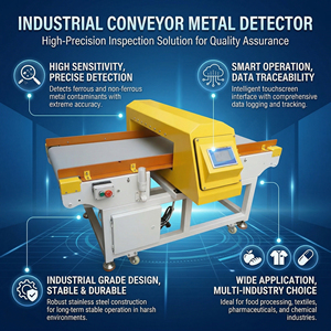 Sistema di Rilevamento con Nastro Trasportatore per Industria Alimentare, Rilevatore di Metallo con Schermo Touch per Imballaggi in Alluminio, Indumenti e Prodotti - Product Image 4