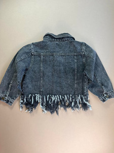 Nouveau modèle <span class=keywords><strong>Veste</strong></span> denim vintage <span class=keywords><strong>pour</strong></span> enfants <span class=keywords><strong>Veste</strong></span> décontractée <span class=keywords><strong>pour</strong></span> petits garçons et filles Manteau confortable Vestes en jean délavé à franges <span class=keywords><strong>pour</strong></span> enfants - Product Image 3