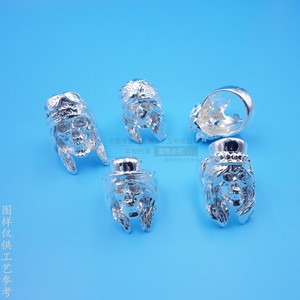 Custom Made Electroplated <b>925</b> Sterling <b>Silver</b> Skull <b>Ring</b> Halloween Men's Fashion Jewelry Geometric Shape Design - Product Image 4