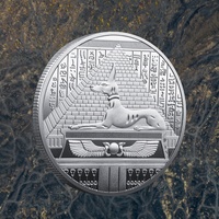 Pièce de Monnaie Métallique 3D Colorée Égypte Ancienne Pharaon Dieu Anubis Jour du Jugement Gravure UV Thème Mythologie Moderne Cadeau Personnalisé YunQi