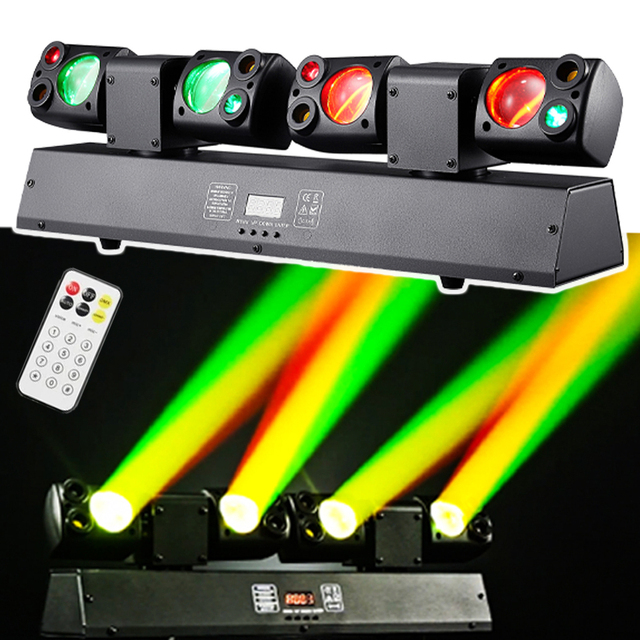 80W LED for Lights Remote Control Dual-Head Disco Party RGBW DMX512 DJ Equipment Stage Lighting for DJ/Club