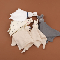 Couverture en coton 100% pour bébé, super douce, peluche, jouet lapin, couverture pour bébé avec jouets animaux, ensemble doux pour la peau pour bébés