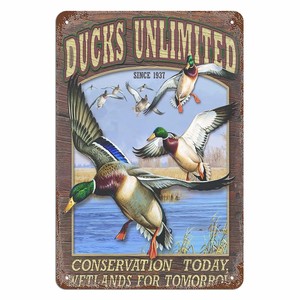 Plaque en métal en forme de canard, décoration vintage personnalisée pour la <span class=keywords><strong>chasse</strong></span>, décoration murale pour la maison, la cuisine, la salle de bain, affiche décorative de canard, 8 x 12 pouces - Product Image 3