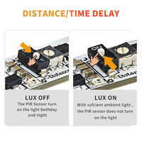 Capteur de mouvement PIR05 PIR 12mm de largeur Distance temporisation capteur automatique réglable avec commutateur LUX contrôleur LED pour l'éclairage domestique