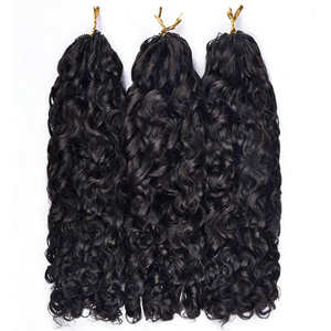 Extensions de cheveux humains ondulés au crochet de 12 à 24 pouces, marron, sans nœuds, pré-séparées, pour tressage et effets plumeux - Product Image 1