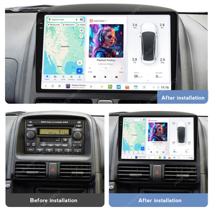 DUDUAUTO Kit telaio console <span class=keywords><strong>auto</strong></span> con cablaggio per autoradio, schermo, monitor, navigatore GPS, Wi-Fi, Bluetooth per <span class=keywords><strong>Honda</strong></span> <span class=keywords><strong>CRV</strong></span> HD28 2002-2005, autoradio DVD - Product Image 3