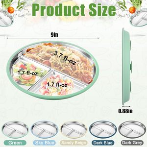 Assiette Bébé en Silicone à Ventouse, Ronde, en Acier Inoxydable, Antidérapante, avec Compartiments, Qualité Alimentaire, pour Tout-Petits - Offre Spéciale - Product Image 2