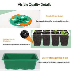 Pot de plantation multifonctionnel pour plantes succulentes en pot, avec trous de ventilation, boîte à <span class=keywords><strong>semis</strong></span>, plateau à <span class=keywords><strong>semis</strong></span> 12 trous, ensemble spécial PET - Product Image 4