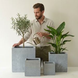 <span class=keywords><strong>Maceta</strong></span> Cuadrada de Fibra de Vidrio Ligera, Grande, Blanca, Ecológica, para Exteriores, de Alta Calidad, con Capacidad de 20L - Product Image 4