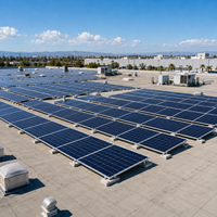 Kit de montage de panneaux solaires en aluminium anodisé et acier inoxydable pour sol en béton, installation rapide, garantie 15 ans