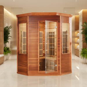 Sauna Interior de Diseño Moderno en Madera de Cedro Rojo Sólido con Función de Vapor Seco e Infrarrojos Lejanos - Product Image 1