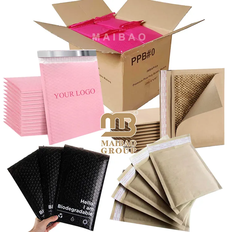 Custom Logo Mailing Bags Mooie Print Schokbestendige Enveloppen Gewatteerde Bubble Poly Bubble Mailers