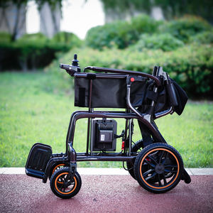 Fauteuil roulant électrique ultra léger en fibre de carbone, pliable, pour personnes âgées et handicapées, avec deux moteurs sans balais - Product Image 6