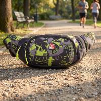 Sac banane de sport en polyester grande capacité 3L, imperméable, avec compartiment sécurisé pour portefeuille, pour hommes et femmes