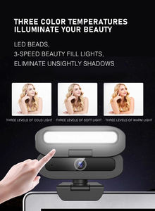 वेब कैमरा 4k uhd लैपटॉप कैमरा वेबकैम के लिए 3 स्तर प्रकाश के साथ और अंतर्निहित माइक्रोफोन - Product Image 5