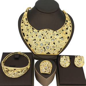 Yuminglai più nuovi orecchini collana <span class=keywords><strong>italiana</strong></span> Set di gioielli di <span class=keywords><strong>alta</strong></span> qualità Big Dubai gioielli in oro 18 carati gioielli in oro brasiliano FHK13759 - Product Image 1