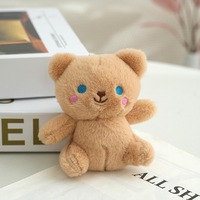 Porte-clés en peluche ours adorable de 4 pouces, jouet en peluche doux, mini poupée moelleuse de dessin animé Kawaii, breloque de sac, pendentif, porte-clés