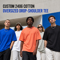 T-shirt en coton ample et confortable à manches courtes, style vintage, 240 g/m², unisexe, grande taille, idéal pour l'été – OEM/ODM