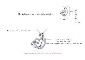 Collana pendente all'ingrosso doppio cuore che tocca la collana arenaceo macinato amore - Product Image 3