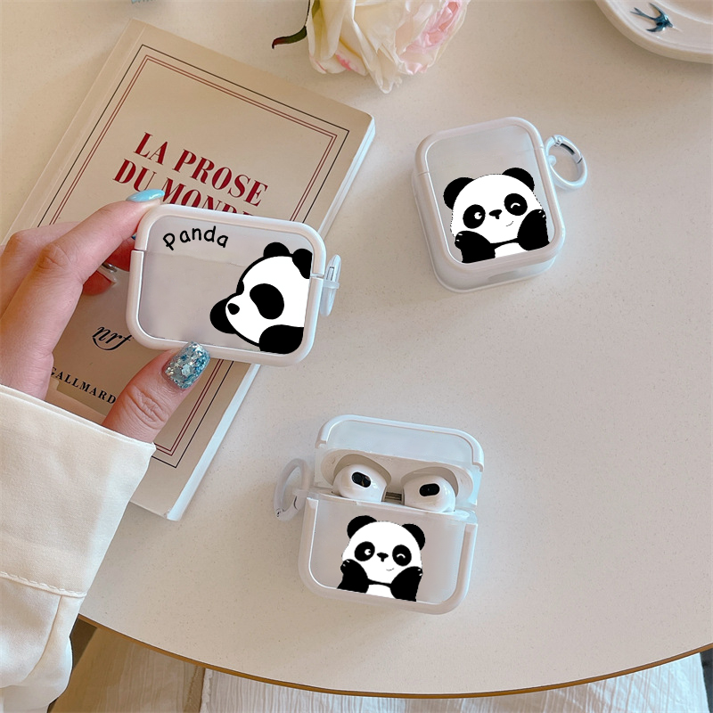 Custodia AirPods 4 In Silicone Morbido – Motivo Panda E Bassotto, Con Ciondolo, Antipolvere E Antigraffio