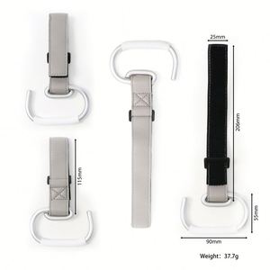 Gancho Colgante Ajustable de Cuero PU para Cochecito de Bebé, Clip para Colgar Bolsas de Pañales y Compras - Product Image 2