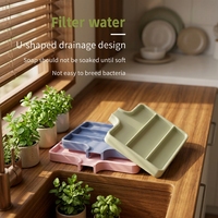 Porte-savon en silicone auto-drainant à rainures verticales avec bec de drainage pour salle de bain et cuisine
