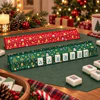 Supports de Mahjong de Noël pour tuiles de Mahjong de Noël, supports de tuiles rouges et verts pour Mahjong américain, soirées de jeu de fin d'année, vente en gros