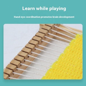 DIY ensamblado de madera hecho a mano <span class=keywords><strong>telar</strong></span> creativo <span class=keywords><strong>antiguo</strong></span> hilado lana máquina de tejer Ciencia Educativa tecnología pequeños juguetes para - Product Image 2