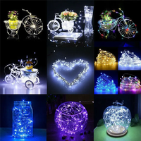 1M 10LED Warmweiße LED-Lichterkette 3 Modi Blinkend Batteriebetrieben Kupferdraht-Lichterkette für Kleidung Tragbare Accessoires