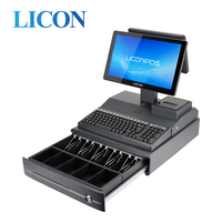 Sistema de Punto de Venta Todo en Uno LICON con Pantalla Dual e Impresora Térmica Integrada para Supermercado