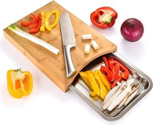 Planche à découper <span class=keywords><strong>en</strong></span> bambou sans désordre avec plateau à tiroir coulissant Planche à découper <span class=keywords><strong>en</strong></span> <span class=keywords><strong>bois</strong></span> avec plateaux - Product Image 2